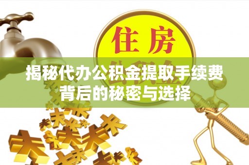 东河揭秘代办公积金提取手续费背后的秘密与选择