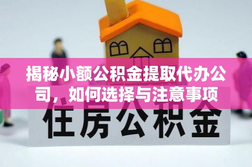 东河揭秘小额公积金提取代办公司，如何选择与注意事项
